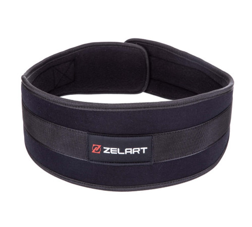 Пояс атлетический текстильный Zelart спинка-14см размер XS-XXL черный