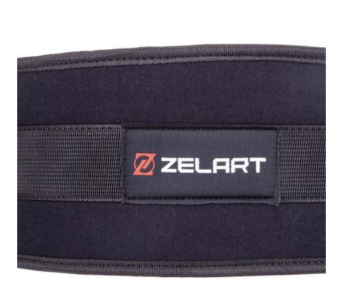 Пояс атлетический текстильный Zelart спинка-14см размер XS-XXL черный