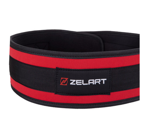 Пояс атлетичний посилений регульований Zelart спинка-10см розмір XS-XXL червоний