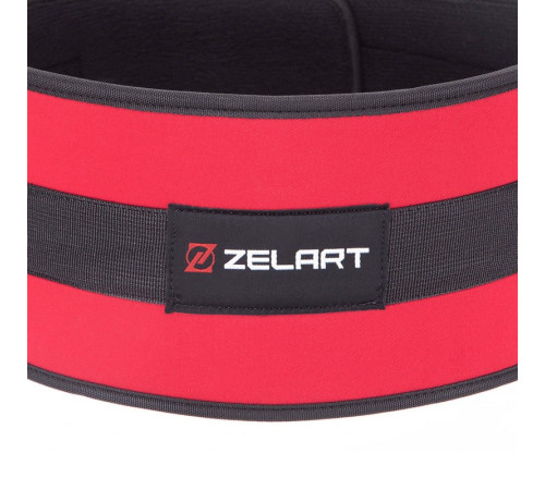 Пояс атлетичний текстильний Zelart спинка-15см розмір-XS-XXL червоний