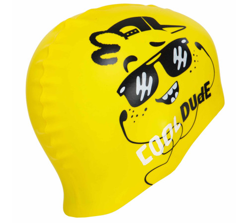 Шапочка для плавання силіконова юніорська MadWave Junior DUDE жовтий
