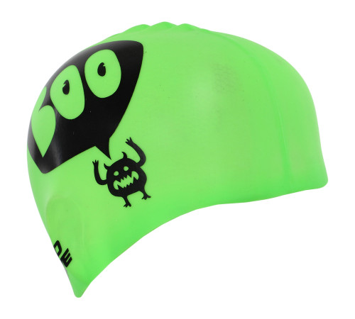 Шапочка для плавания силиконовая юниорская MadWave Junior Boo зеленый