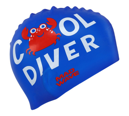 Шапочка для плавання силіконова юніорська MadWave Junior COOL DIVER синій