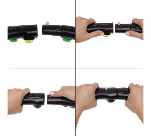 Обруч для похудения массажный разборной Хула Хуп Hula Hoop DOUBLE GRACE MAGNETIC 8 секций черный