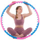 Обруч для похудения массажный разборной Хула Хуп Hula Hoop DYNAMIC JIESEN HOOP 8 секций розовый-синий