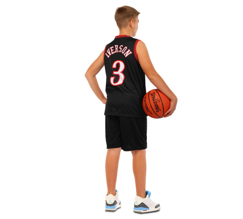 Форма баскетбольна дитяча NBA клуб Sixers 3 S-2XL чорний-червоний
