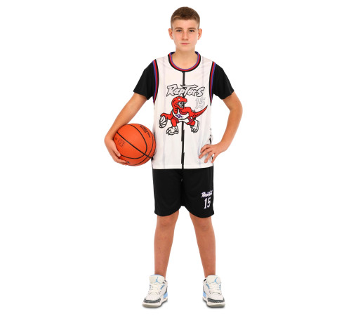 Форма баскетбольная детская NBA клуб Raptors 15 S-2XL белый-черный