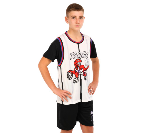 Форма баскетбольная детская NBA клуб Raptors 15 S-2XL белый-черный