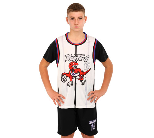 Форма баскетбольная детская NBA клуб Raptors 15 S-2XL белый-черный