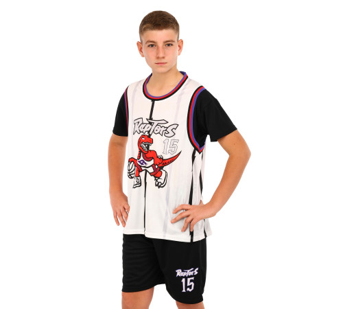 Форма баскетбольная детская NBA клуб Raptors 15 S-2XL белый-черный