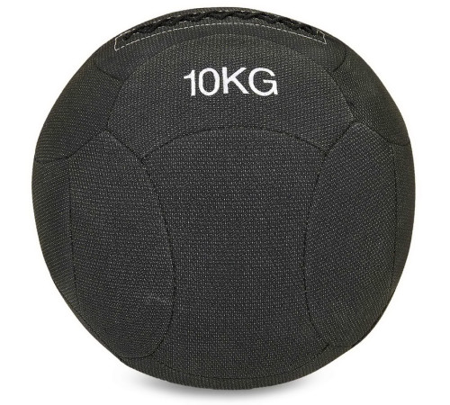 М'яч набивний медичний для кросфіту в кевларовій оболонці WALL BALL Zelart 10кг чорний
