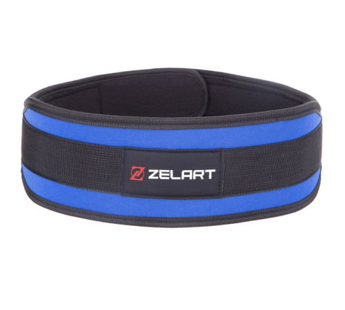 Пояс атлетичний посилений регульований Zelart спинка-10см розмір XS-XXL синій