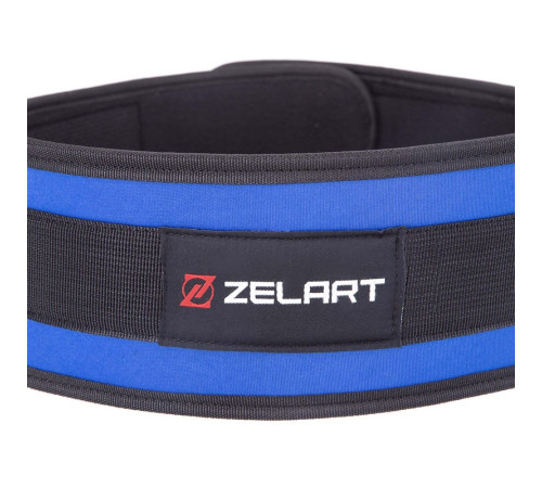 Пояс атлетичний посилений регульований Zelart спинка-10см розмір XS-XXL синій