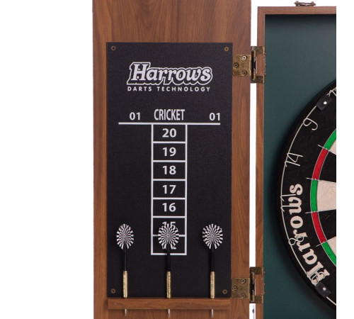 Дартс із кабінетом для мішені з Сизалю Sisal 6 дротиків і мішень Harrows PROS CHOICE COMBO SET 46см