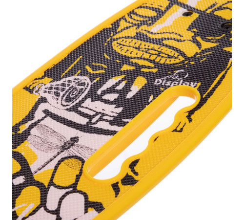 Пенні борд Penny Board круїзер пластиковий з колесами які світяться та ручкою для перенесення 24" SP-Sport жовтий-чорний