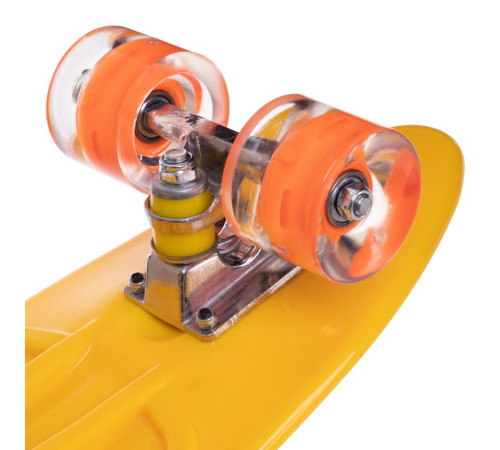 Пенні борд Penny Board круїзер пластиковий з колесами які світяться та ручкою для перенесення 24" SP-Sport жовтий-чорний