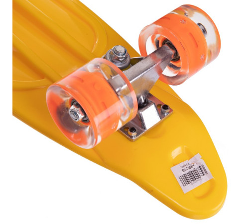 Пенні борд Penny Board круїзер пластиковий з колесами які світяться та ручкою для перенесення 24" SP-Sport жовтий-чорний