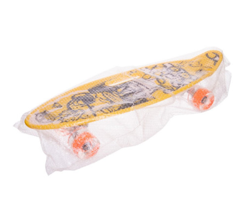 Пенні борд Penny Board круїзер пластиковий з колесами які світяться та ручкою для перенесення 24" SP-Sport жовтий-чорний