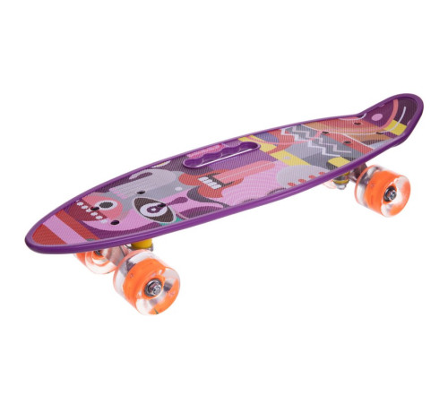Пенні борд Penny Board круїзер пластиковий з колесами які світяться та ручкою для перенесення 24" SP-Sport бузковий
