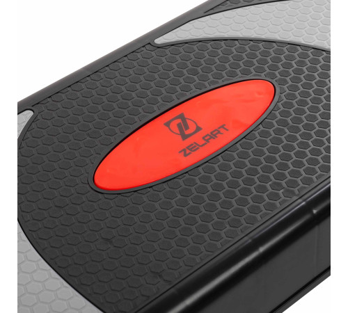 Степ-платформа для фітнесу та аеробіки 3 рівня висоти Zelart 78x29x10+5+5см чорний-сірий