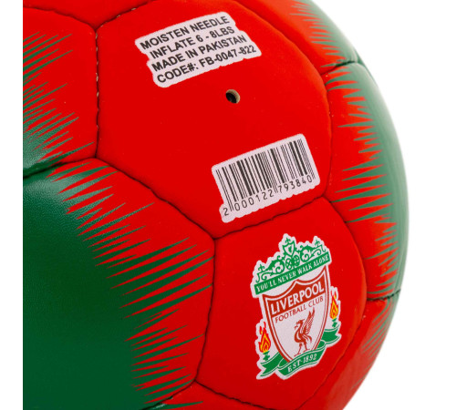 М'яч футбольний SOCCERMAX LIVERPOOL №5 PU зелений-червоний