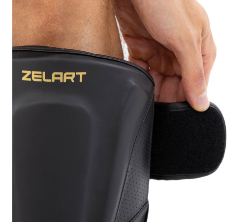 Захист гомілки та стопи Муай Тай, ММА, Кікбоксинг PU Zelart S-XL чорний