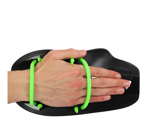 Лопатки для плавания ласты для рук MadWave GRABBER Forearm черный-зеленый