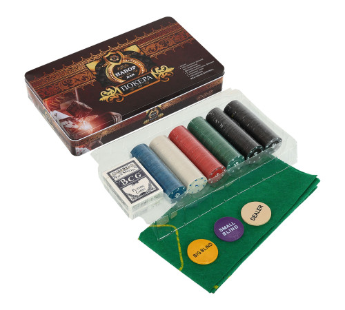 Набір для покеру в металевій коробці Poker game set SP-Sport 300 фішок
