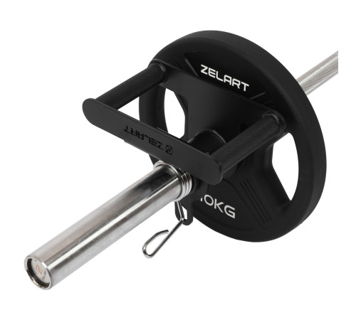 Рукоятка двойная ручка для блочного тренажера Close-Grip Cable and Landmine Attachment Zelart черный