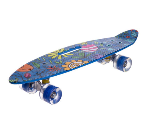 Пенні борд Penny Board круїзер пластиковий з колесами які світяться та ручкою для перенесення 24" SP-Sport синій