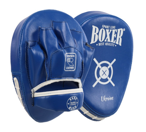 Лапа боксерська вигнута тренувальна Кожвініл BOXER NEW 19х23х4см 2штуки кольори в асортименті
