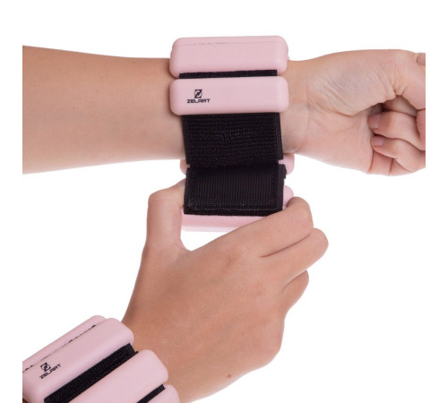 Утяжелители-браслеты для рук и ног с силиконовым покрытием Zelart FITNESS BRACELETS 2x0,5кг розовый