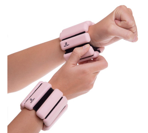 Утяжелители-браслеты для рук и ног с силиконовым покрытием Zelart FITNESS BRACELETS 2x0,5кг розовый