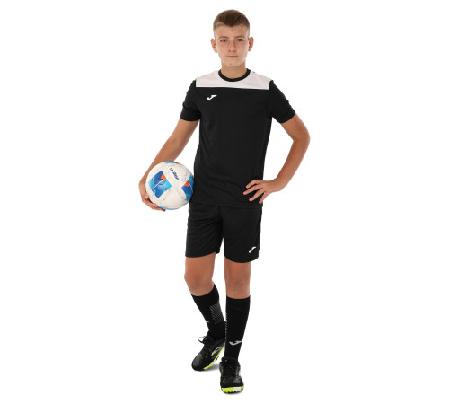 Форма футбольна комплект футболка та шорти Joma PHOENIX III 4XS-2XL чорний-білий