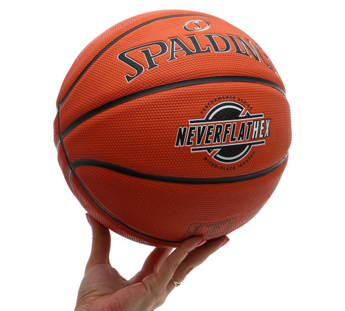 М'яч баскетбольний гумовий SPALDING NEVERFLAT HEX розмір 7 помаранчевий