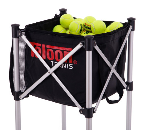 Кошик для тенісних м'ячів TENNIS BALL CART на 180 м'ячів TELOON чорний-срібний