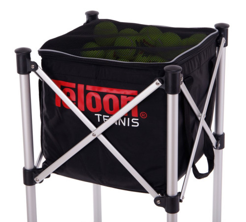 Кошик для тенісних м'ячів TENNIS BALL CART на 180 м'ячів TELOON чорний-срібний