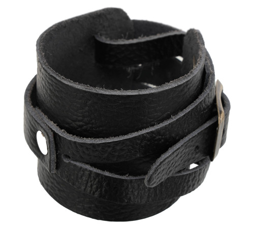 Напульсник шкіряний спортивний фіксатор для зап'ястя та кисті BOXER 1шт чорний
