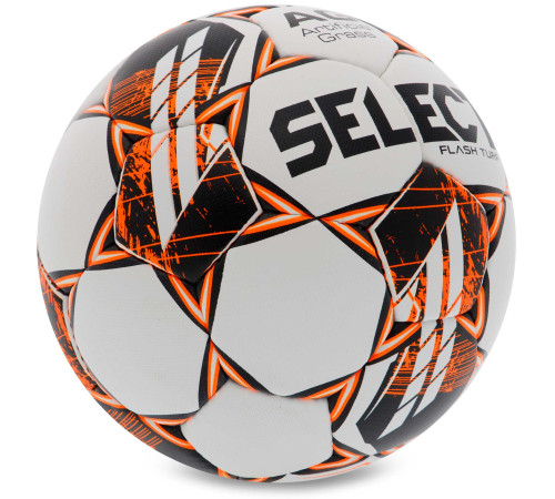 М'яч футбольний SELECT FLASH TURF FIFA BASIC V23 №4 білий помаранчевий