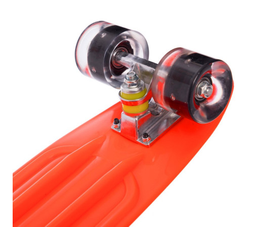 Пенні борд Penny Board круїзер пластиковий з колесами які світяться SP-Sport помаранчевий-чорний