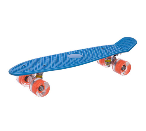 Пенні борд Penny Board круїзер пластиковий з колесами які світяться SP-Sport синій-помаранчевий