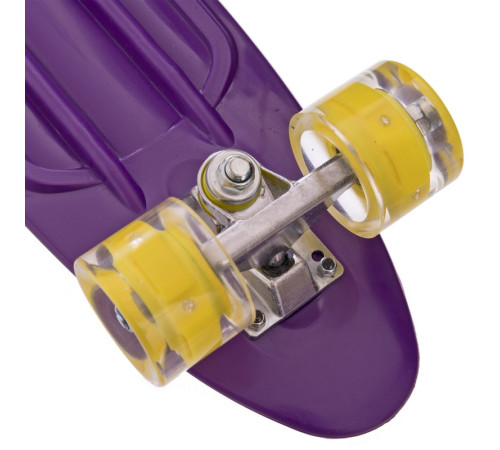 Пенні борд Penny Board круїзер пластиковий з колесами які світяться SP-Sport фіолетовий-жовтий