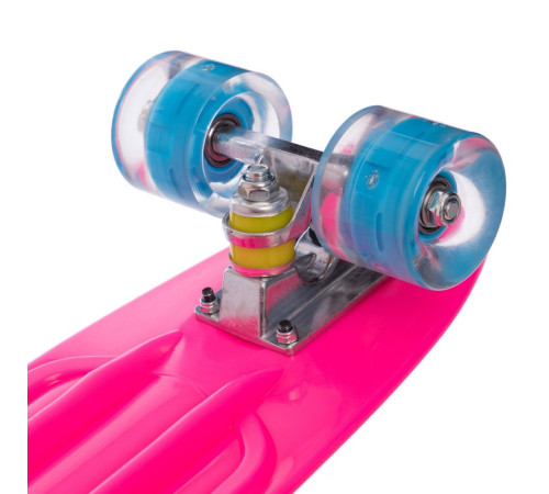 Пенні борд Penny Board круїзер пластиковий з колесами які світяться SP-Sport рожевий-блакитний