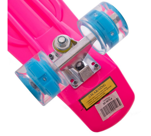 Пенні борд Penny Board круїзер пластиковий з колесами які світяться SP-Sport рожевий-блакитний