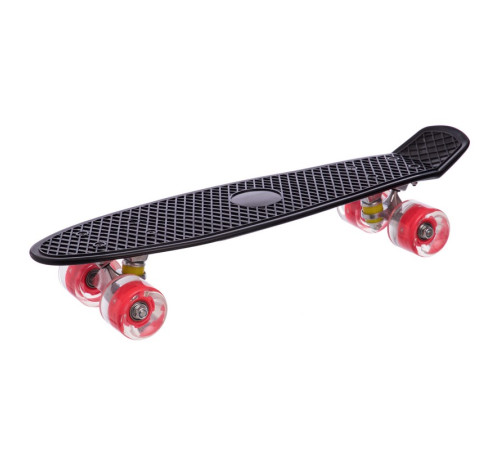 Пенні борд Penny Board круїзер пластиковий з колесами які світяться SP-Sport чорний-червоний