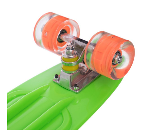 Пенні борд Penny Board круїзер пластиковий з колесами які світяться SP-Sport салатовий-помаранчевий