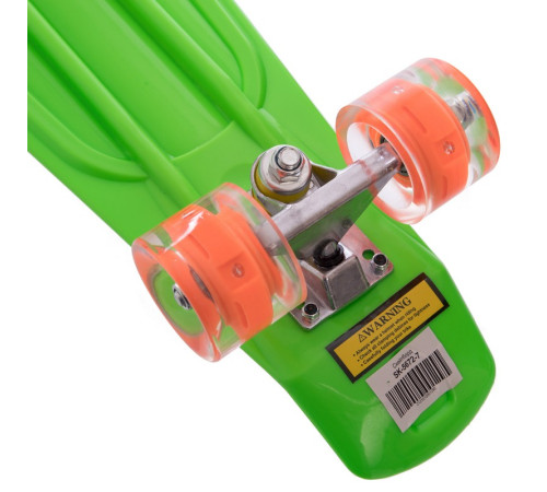 Пенні борд Penny Board круїзер пластиковий з колесами які світяться SP-Sport салатовий-помаранчевий