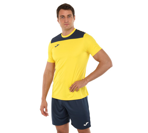 Форма футбольна комплект футболка та шорти Joma PHOENIX III 4XS-XL жовтий-темно-синій