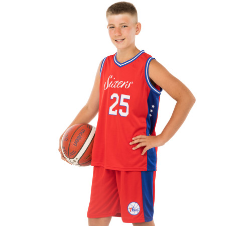 Форма баскетбольная детская NBA клуб Philadelphia 76ers 25 S-2XL красный-синий