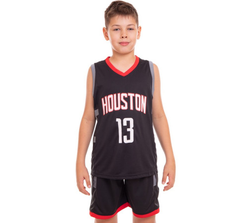Форма баскетбольна дитяча NBA клуб Houston Rockets 13 S-2XL чорний-червоний